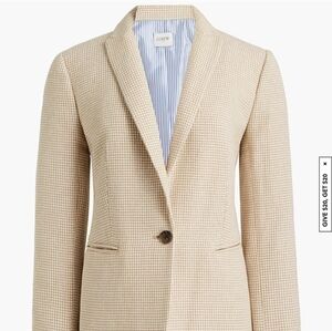 NWT Houndstooth one-button blazer in Ivory British Khaki, J. Crew sz 4